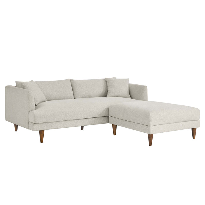 Zoya Down Filled Overstuffed Sofa and Ottoman Set