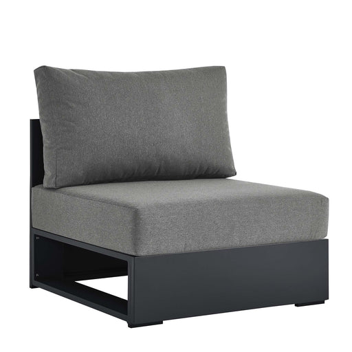 Tahoe Outdoor Patio Powder-Coated Aluminum Modular Armless Chair Gray Charcoal
