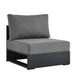 Tahoe Outdoor Patio Powder-Coated Aluminum Modular Armless Chair Gray Charcoal
