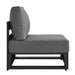 Tahoe Outdoor Patio Powder-Coated Aluminum Modular Armless Chair Gray Charcoal