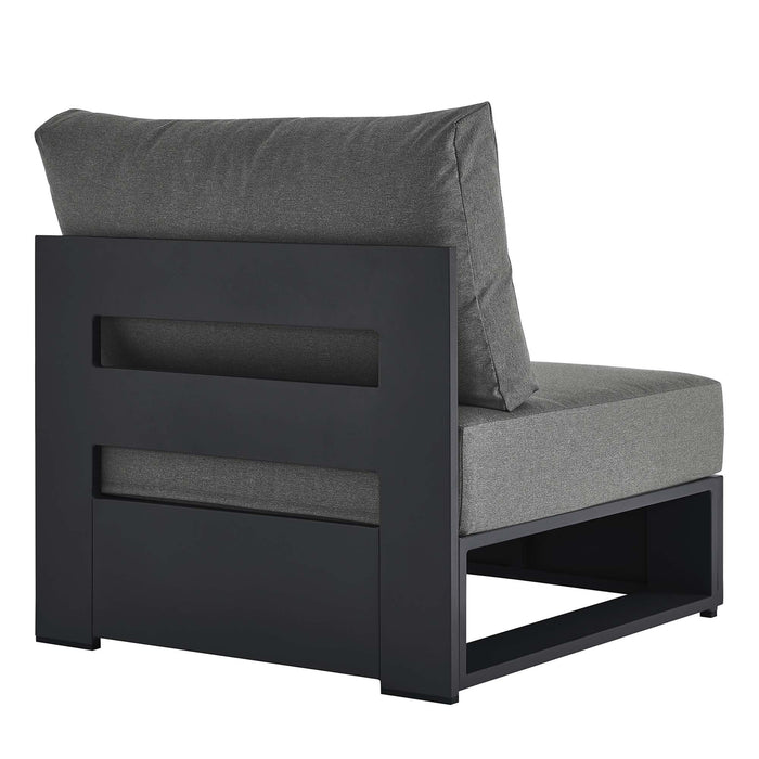 Tahoe Outdoor Patio Powder-Coated Aluminum Modular Armless Chair Gray Charcoal