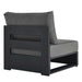 Tahoe Outdoor Patio Powder-Coated Aluminum Modular Armless Chair Gray Charcoal