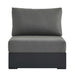 Tahoe Outdoor Patio Powder-Coated Aluminum Modular Armless Chair Gray Charcoal