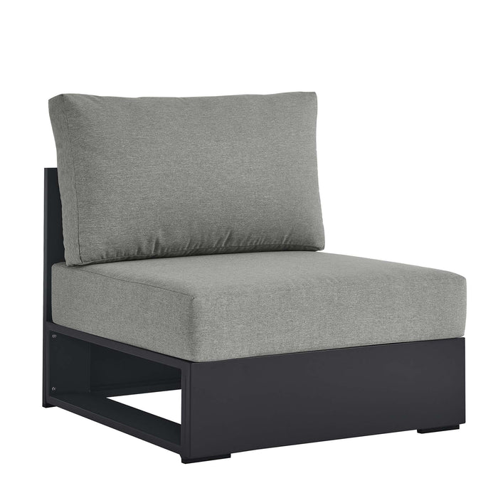 Tahoe Outdoor Patio Powder-Coated Aluminum Modular Armless Chair Gray Gray