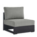 Tahoe Outdoor Patio Powder-Coated Aluminum Modular Armless Chair Gray Gray