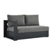 Tahoe Outdoor Patio Powder-Coated Aluminum Modular Left-Facing Loveseat Gray Charcoal