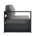 Tahoe Outdoor Patio Powder-Coated Aluminum Modular Left-Facing Loveseat Gray Charcoal