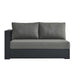 Tahoe Outdoor Patio Powder-Coated Aluminum Modular Left-Facing Loveseat Gray Charcoal
