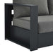 Tahoe Outdoor Patio Powder-Coated Aluminum Modular Left-Facing Loveseat Gray Charcoal