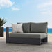 Tahoe Outdoor Patio Powder-Coated Aluminum Modular Left-Facing Loveseat Gray Charcoal
