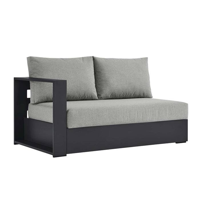 Tahoe Outdoor Patio Powder-Coated Aluminum Modular Left-Facing Loveseat Gray Gray