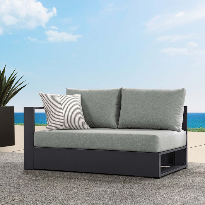 Tahoe Outdoor Patio Powder-Coated Aluminum Modular Left-Facing Loveseat Gray Gray
