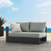 Tahoe Outdoor Patio Powder-Coated Aluminum Modular Left-Facing Loveseat Gray Gray