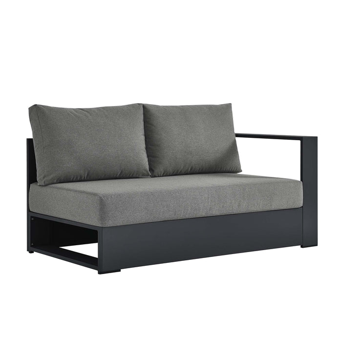 Tahoe Outdoor Patio Powder-Coated Aluminum Modular Right-Facing Loveseat Gray Charcoal