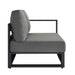 Tahoe Outdoor Patio Powder-Coated Aluminum Modular Right-Facing Loveseat Gray Charcoal