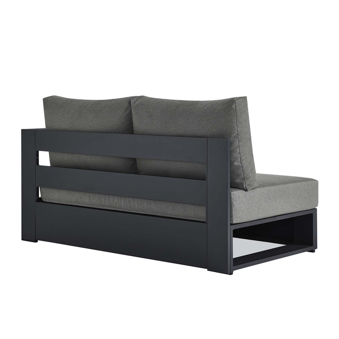 Tahoe Outdoor Patio Powder-Coated Aluminum Modular Right-Facing Loveseat Gray Charcoal
