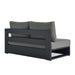 Tahoe Outdoor Patio Powder-Coated Aluminum Modular Right-Facing Loveseat Gray Charcoal