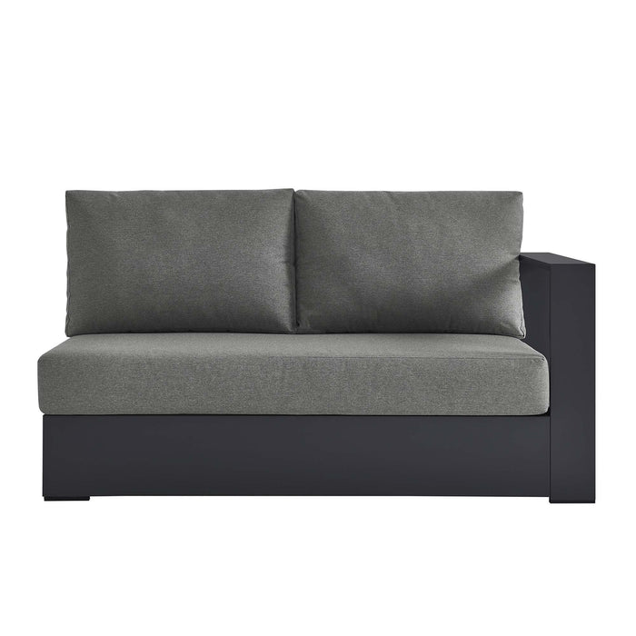Tahoe Outdoor Patio Powder-Coated Aluminum Modular Right-Facing Loveseat Gray Charcoal