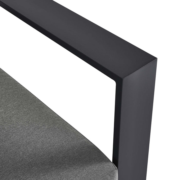Tahoe Outdoor Patio Powder-Coated Aluminum Modular Right-Facing Loveseat Gray Charcoal