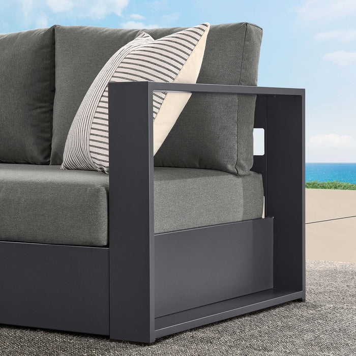 Tahoe Outdoor Patio Powder-Coated Aluminum Modular Right-Facing Loveseat Gray Charcoal