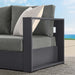 Tahoe Outdoor Patio Powder-Coated Aluminum Modular Right-Facing Loveseat Gray Charcoal