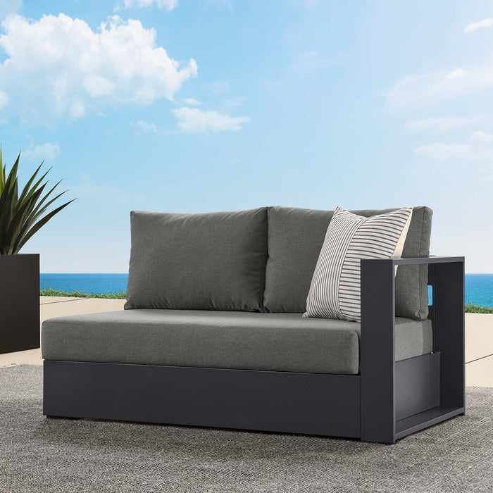 Tahoe Outdoor Patio Powder-Coated Aluminum Modular Right-Facing Loveseat Gray Charcoal