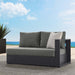 Tahoe Outdoor Patio Powder-Coated Aluminum Modular Right-Facing Loveseat Gray Charcoal