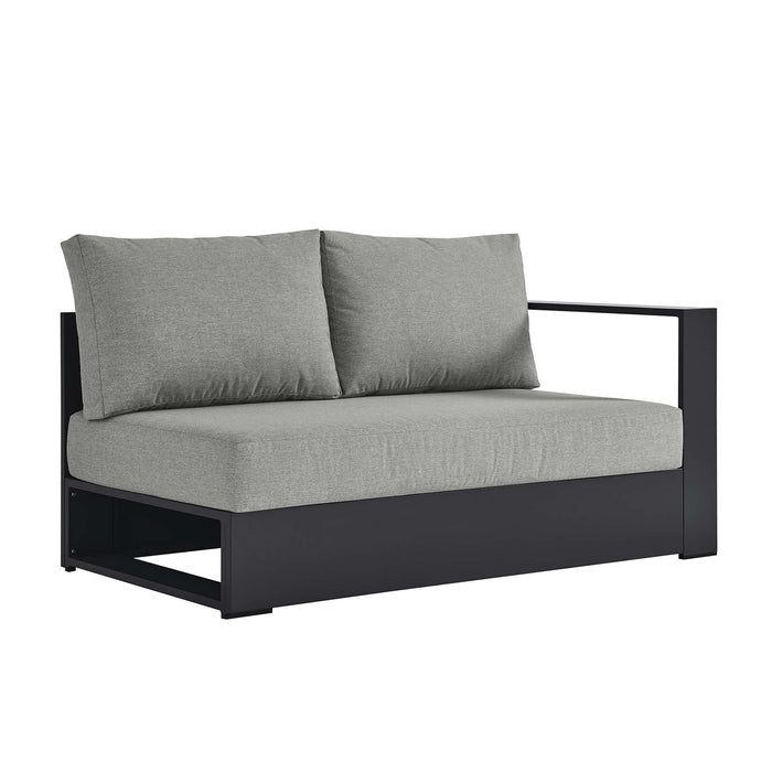 Tahoe Outdoor Patio Powder-Coated Aluminum Modular Right-Facing Loveseat Gray Gray
