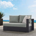 Tahoe Outdoor Patio Powder-Coated Aluminum Modular Right-Facing Loveseat Gray Gray