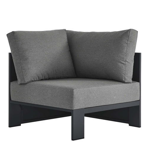 Tahoe Outdoor Patio Powder-Coated Aluminum Modular Corner Chair Gray Charcoal