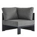 Tahoe Outdoor Patio Powder-Coated Aluminum Modular Corner Chair Gray Charcoal