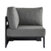 Tahoe Outdoor Patio Powder-Coated Aluminum Modular Corner Chair Gray Charcoal