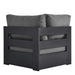 Tahoe Outdoor Patio Powder-Coated Aluminum Modular Corner Chair Gray Charcoal