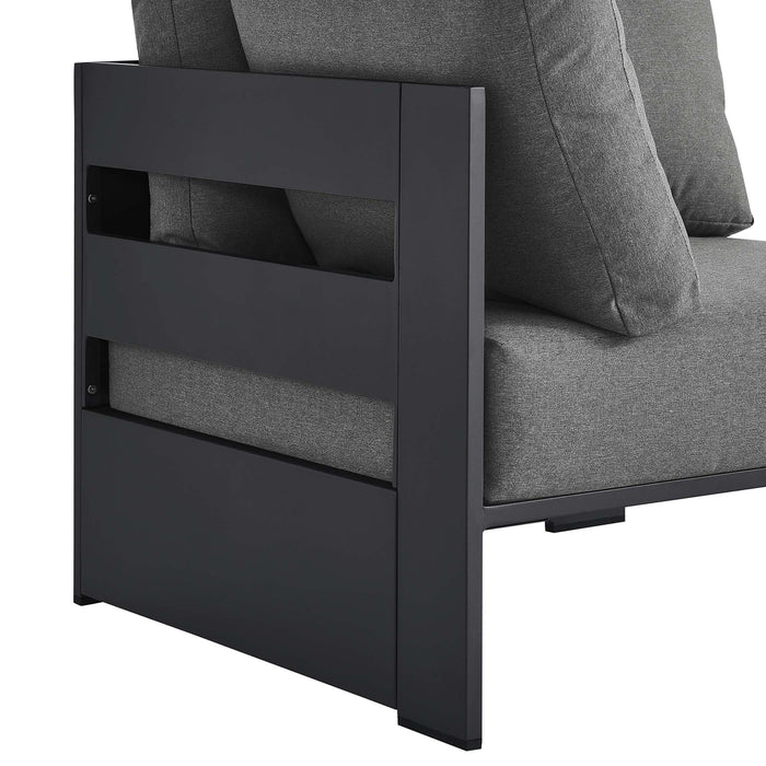 Tahoe Outdoor Patio Powder-Coated Aluminum Modular Corner Chair Gray Charcoal