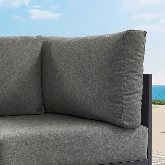 Tahoe Outdoor Patio Powder-Coated Aluminum Modular Corner Chair Gray Charcoal