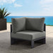 Tahoe Outdoor Patio Powder-Coated Aluminum Modular Corner Chair Gray Charcoal