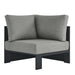 Tahoe Outdoor Patio Powder-Coated Aluminum Modular Corner Chair Gray Gray