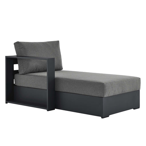 Tahoe Outdoor Patio Powder-Coated Aluminum Modular Left-Facing Chaise Lounge Gray Charcoal