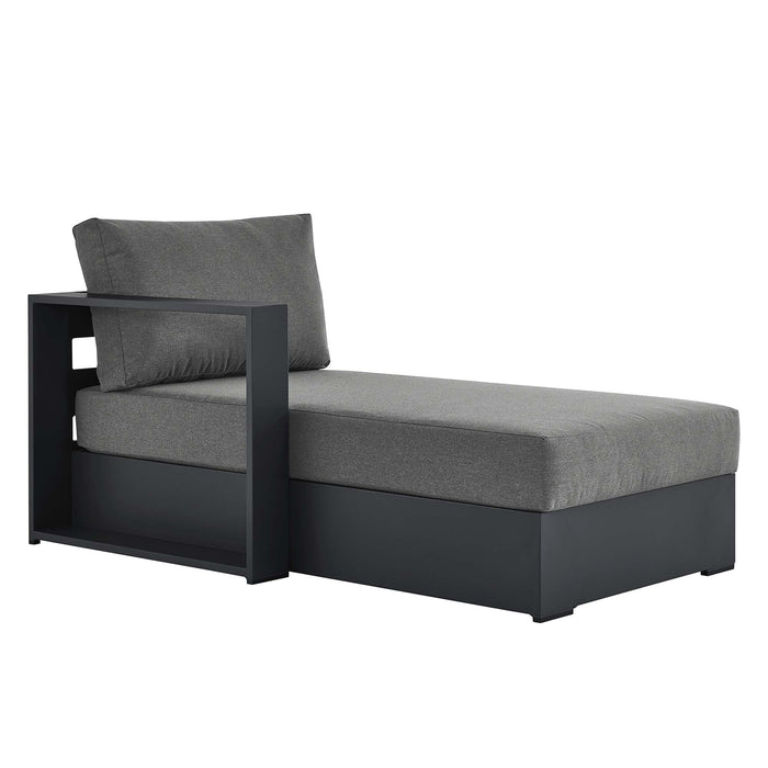 Tahoe Outdoor Patio Powder-Coated Aluminum Modular Left-Facing Chaise Lounge Gray Charcoal