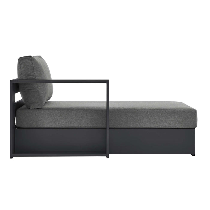 Tahoe Outdoor Patio Powder-Coated Aluminum Modular Left-Facing Chaise Lounge Gray Charcoal