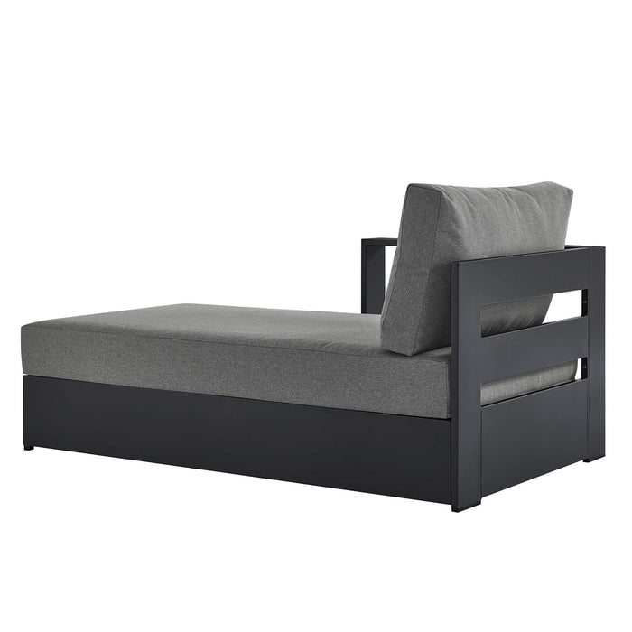 Tahoe Outdoor Patio Powder-Coated Aluminum Modular Left-Facing Chaise Lounge Gray Charcoal