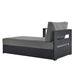 Tahoe Outdoor Patio Powder-Coated Aluminum Modular Left-Facing Chaise Lounge Gray Charcoal