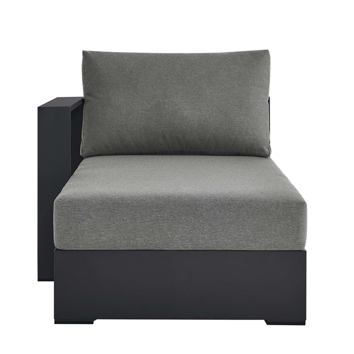 Tahoe Outdoor Patio Powder-Coated Aluminum Modular Left-Facing Chaise Lounge Gray Charcoal