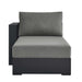 Tahoe Outdoor Patio Powder-Coated Aluminum Modular Left-Facing Chaise Lounge Gray Charcoal