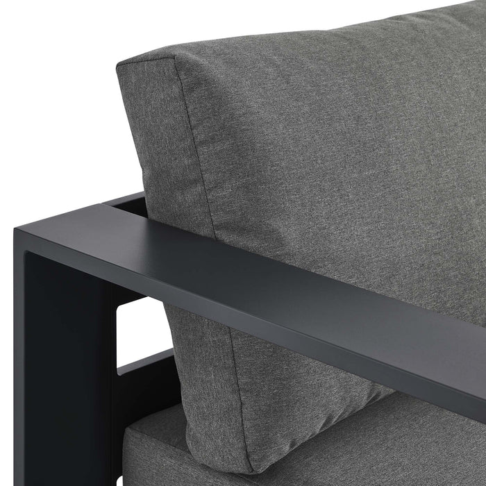 Tahoe Outdoor Patio Powder-Coated Aluminum Modular Left-Facing Chaise Lounge Gray Charcoal