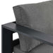 Tahoe Outdoor Patio Powder-Coated Aluminum Modular Left-Facing Chaise Lounge Gray Charcoal