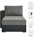 Tahoe Outdoor Patio Powder-Coated Aluminum Modular Left-Facing Chaise Lounge Gray Charcoal