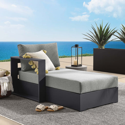Tahoe Outdoor Patio Powder-Coated Aluminum Modular Left-Facing Chaise Lounge Gray Charcoal