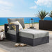 Tahoe Outdoor Patio Powder-Coated Aluminum Modular Left-Facing Chaise Lounge Gray Charcoal