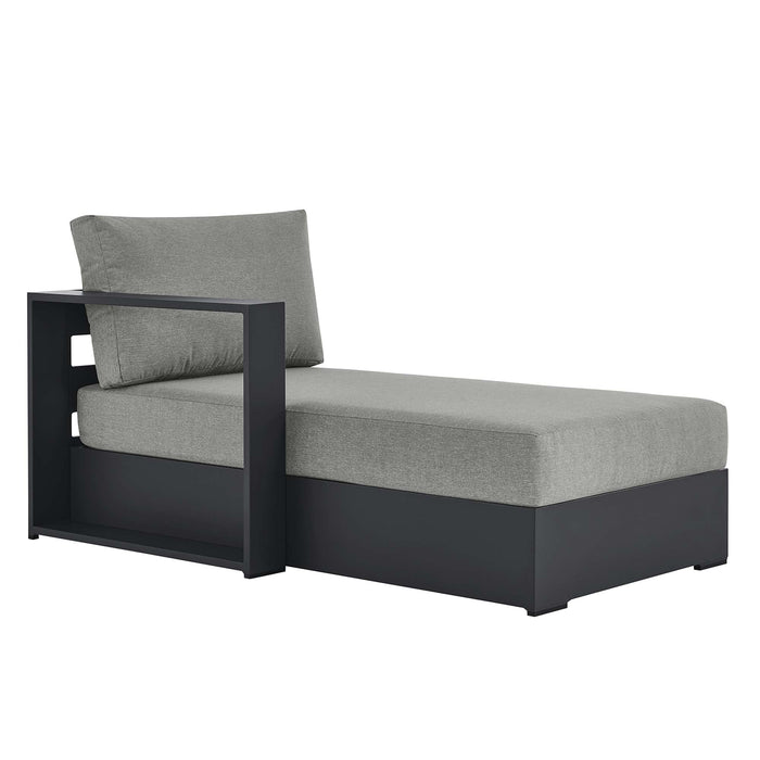 Tahoe Outdoor Patio Powder-Coated Aluminum Modular Left-Facing Chaise Lounge Gray Gray